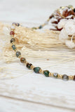 Agate stone beaded necklace