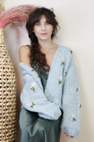 Flower embroidered cardigan