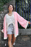 Pink tassel trim kimono