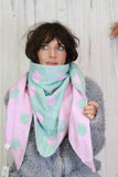 Soft blue polka dot scarf