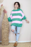 Pastel pink and green jumper