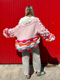 Chunky knit scalloped cardigan