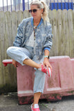 Paisley embroidered bomber jacket