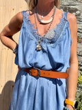 Silky Lace trim dress