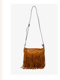 Fringe suede handbag (Camel)