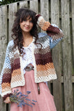 Crochet Striped knit cardigan