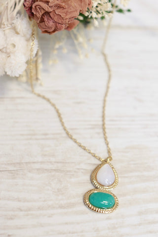 Teardrop pendant necklace (Gold)