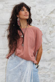 Sleeveless rust tee