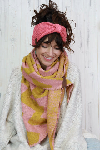 Soft knit bow headband (Pink)