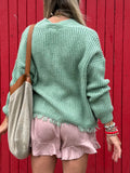 Mint fringe cardigan