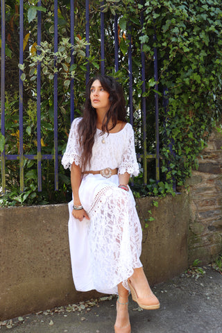 White cotton lace dress