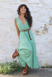 Mint chessecloth tiered dress