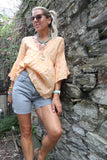 Apricot floral blouse