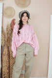 Open knit jumper (Light pink)