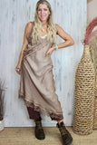 Asymmetrical Lace trim dress (Bronze)