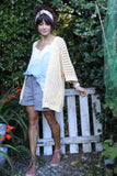 Open knit cardigan (Butter yellow)