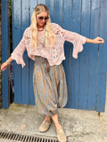 Dusty pink scalloped crochet top