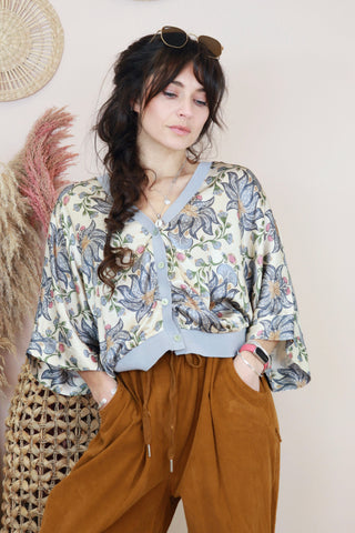 Silky floral blouse