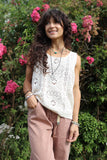 Open knit tank top (Cream)
