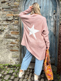 Star back pink cardigan