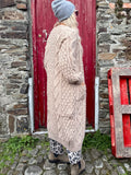 Long cable knit cardigan