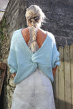 Ruffle sleeve knot detail jumper (Blue)