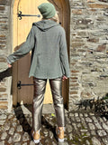 Gold faux leather trousers