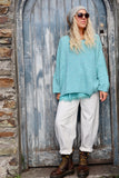 V neck knit jumper ( Aqua)