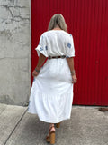 Floral embroidered border dress