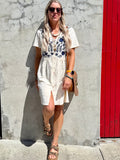 Embroidered tea dress