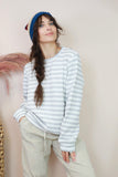 Light striped ribbed sweater