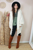 Cream fringe knit cardigan