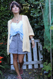 Open knit cardigan (Butter yellow)