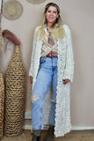 Long crochet kimono cardigan