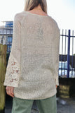 Lace sleeve sparkly jumper