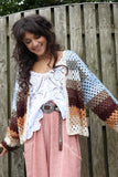 Crochet Striped knit cardigan