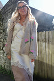 Knit rose detail cardigan