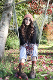 Black fringe aztec cardigan