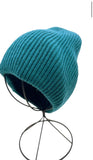 Ribbed sparkly knit beanie (Teal)