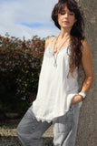 Racerback lace trim cami (Cream)