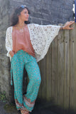 White honeycomb crochet top