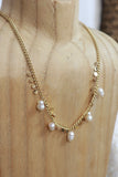 Pearl pendent necklace (Gold)