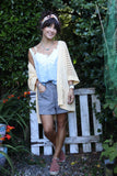 Open knit cardigan (Butter yellow)