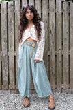 Linen balloon trousers (Sea foam green)