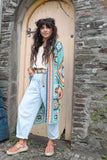 Aqua patchwork crochet cardigan