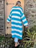 Long stripe knit cardigan