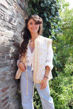 Fan printed quilted waistcoat