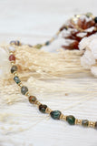 Agate stone beaded necklace