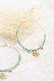 Sun beaded hoops (Gold)