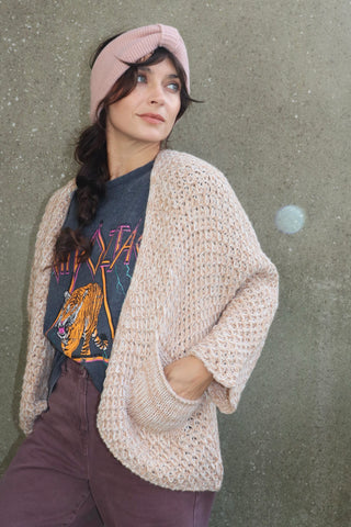 Slouchy speckle knit cardigan